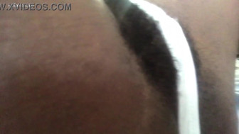 Snatch FUR in white panties
