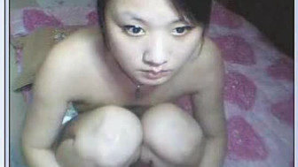 Thin asian lady GF girl spreading her legs on cam

